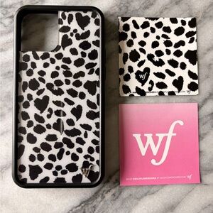 Wildflower Black and White Dalmatian Print iPhone 12 Case